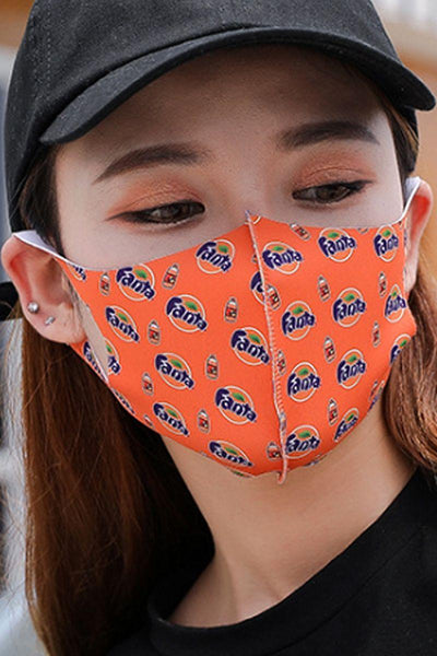 Fanta Soda Print Reusable Face Mask - AMIClubwear