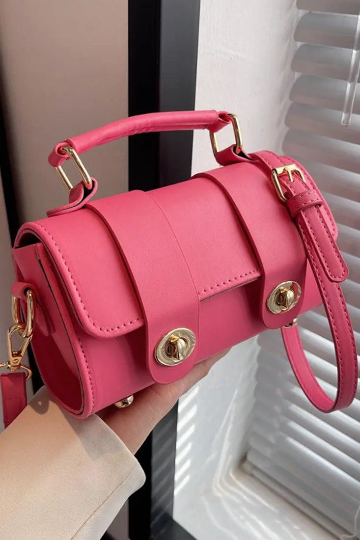 Fuchsia Gold Crossbody Mini Purse