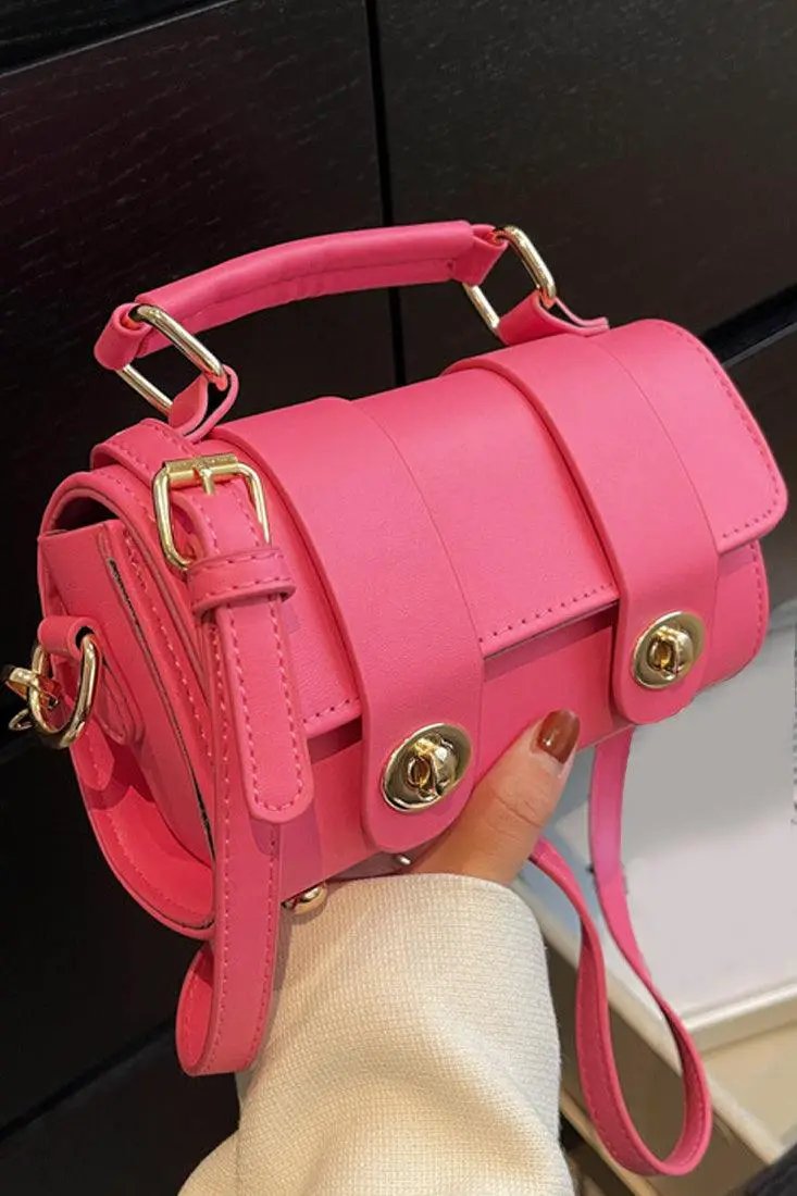 Fuchsia Gold Crossbody Mini Purse