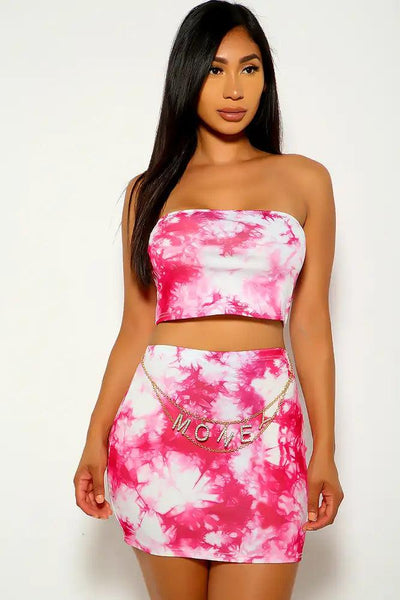 Fuchsia Two Tone Two Piece Dress - AMIClubwear