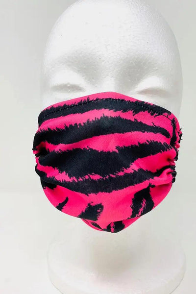 Fuchsia Zebra Print Reusable Face Mask - AMIClubwear