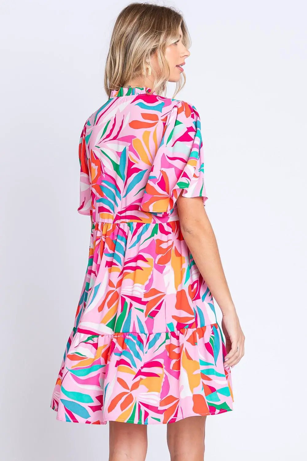 GeeGee Floral Ruffled Mini Dress