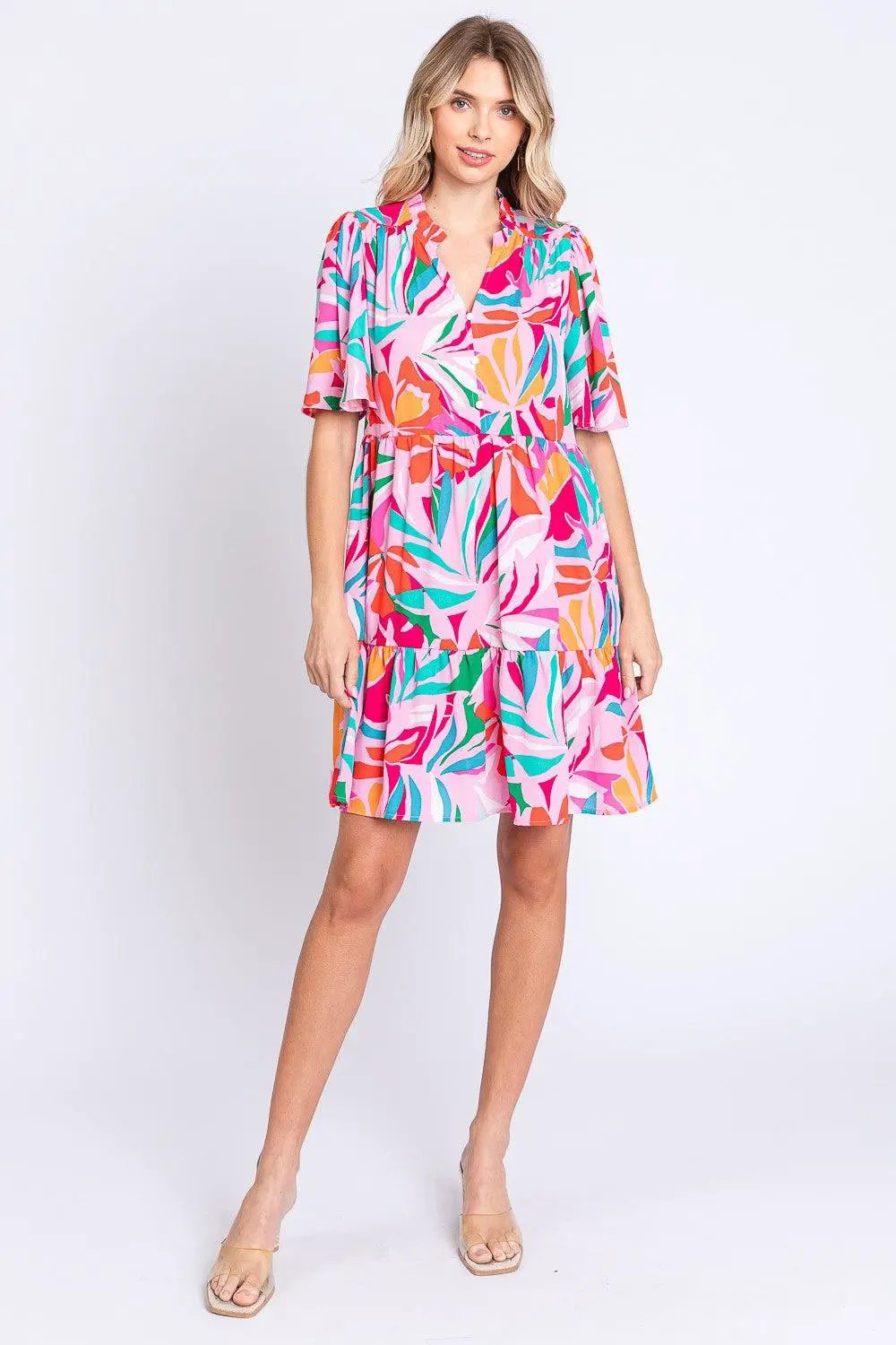 GeeGee Floral Ruffled Mini Dress