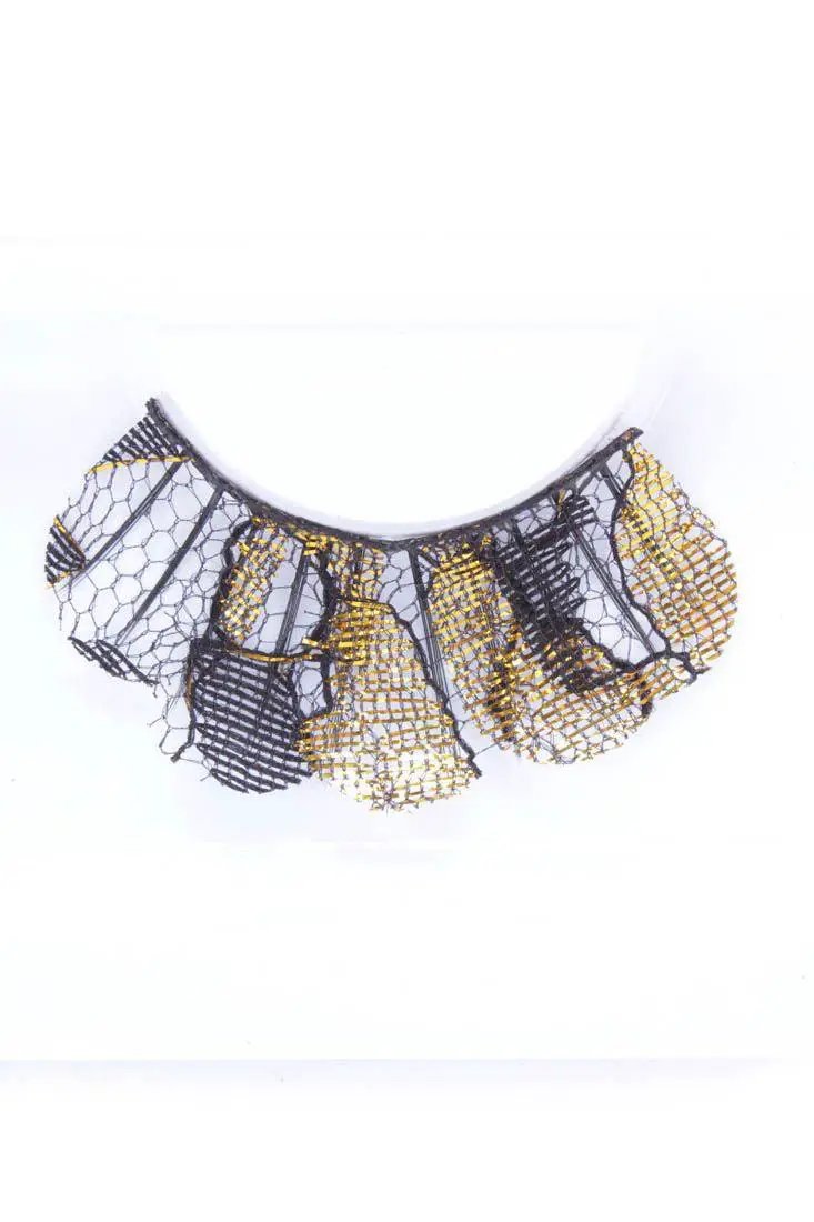 Gold Black Lace Eyelashes