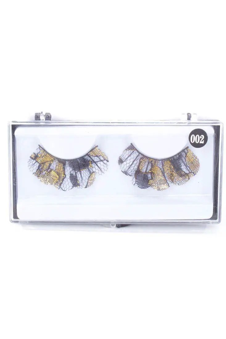 Gold Black Lace Eyelashes