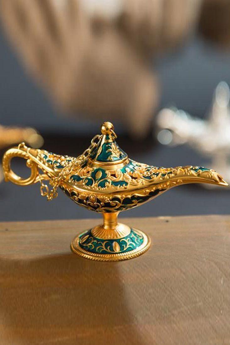 Gold Blue Detailing Genie Lamp Costume Accessory - AMIClubwear