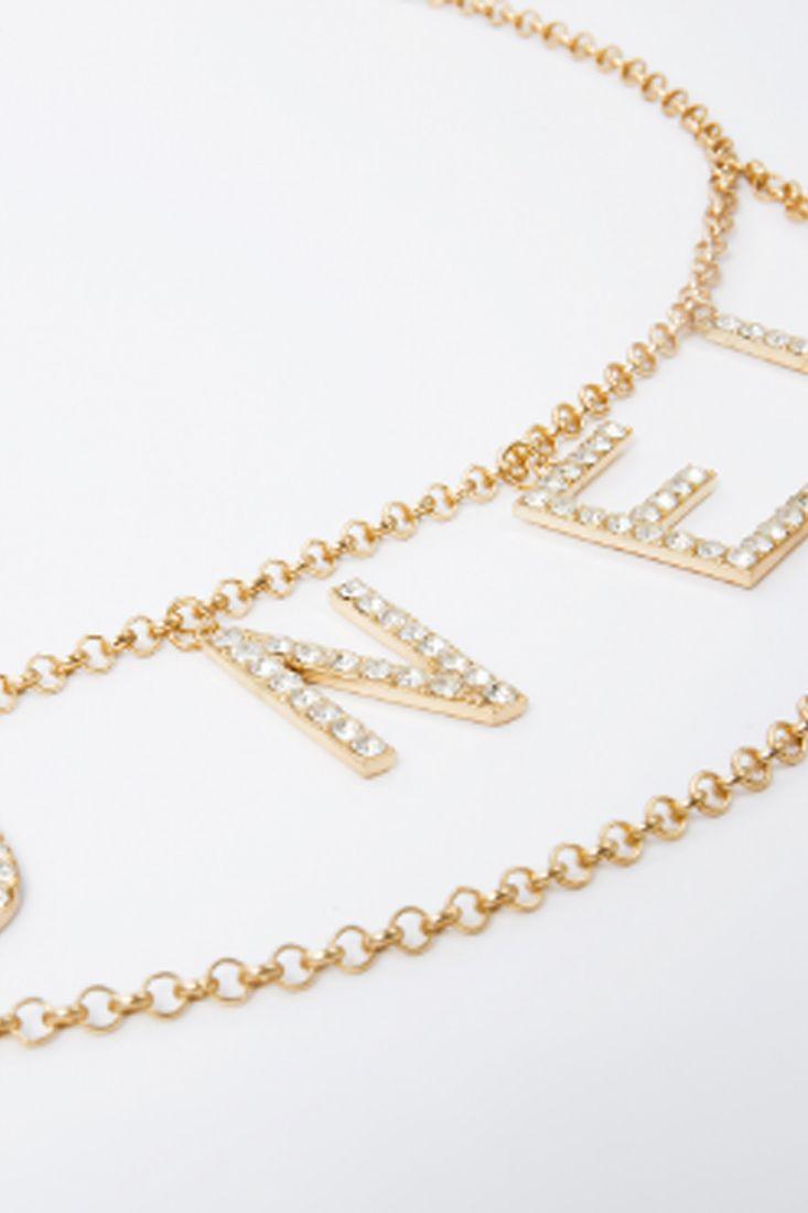 Gold Chain Money Rhinestone Accent Belt - AMIClubwear