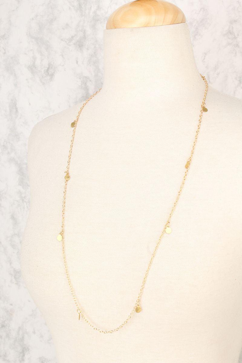 Gold Sequins Simple Casual Necklace - AMIClubwear