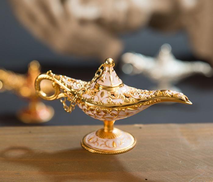 Gold White Detailing Genie Lamp Costume Accessory - AMIClubwear