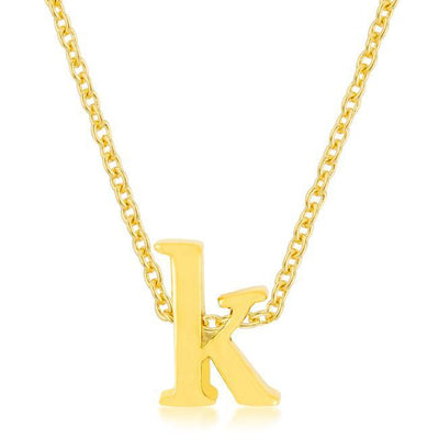 Golden Initial K Pendant - AMIClubwear
