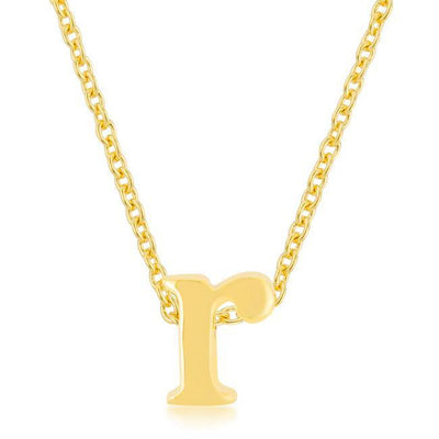 Golden Initial R Pendant - AMIClubwear