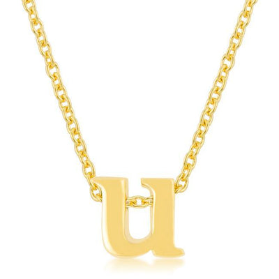 Golden Initial U Pendant - AMIClubwear