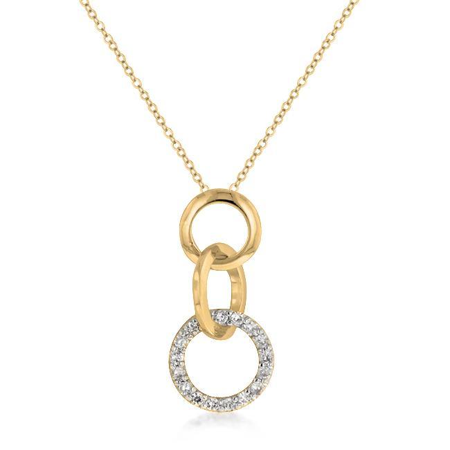 Goldtone Finish Triplet Hooplet Pendant - AMIClubwear