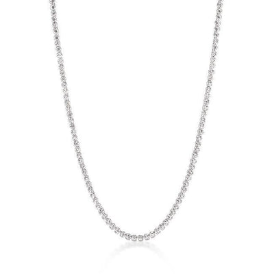 Gorgeous round cut stones are placed side by side to create a long elegant necklace beautiful for glamorous occasions.  Our genuine rhodium finish - AMIClubwear