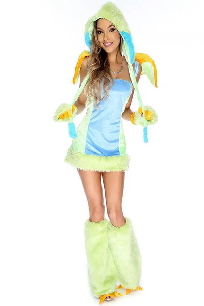 Green Blue Puff Dragon 5pc Sexy Fantasy Costume - AMIClubwear