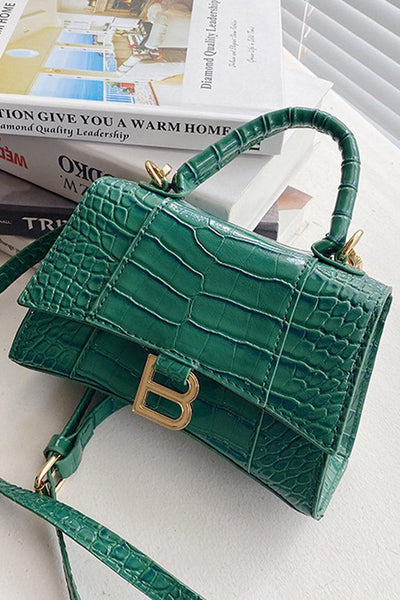 Green Crocodile Style Handbag - AMIClubwear