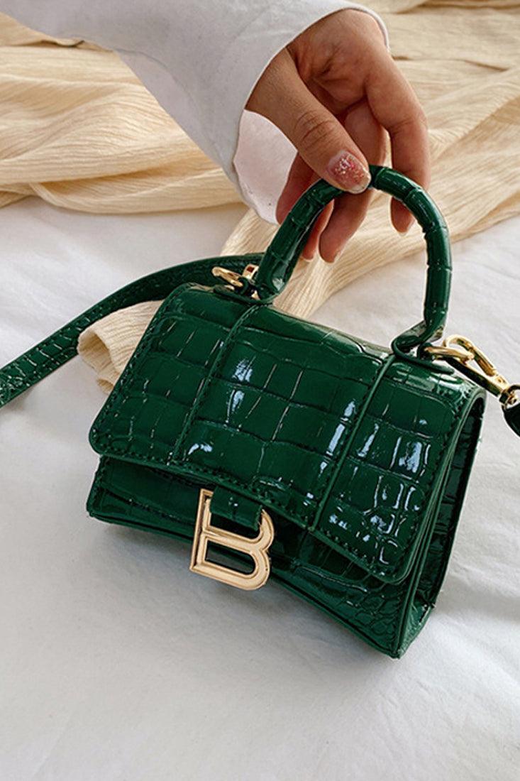 Green Crocodile Style Small Crossbody Bag - AMIClubwear