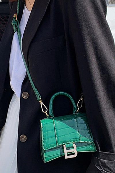 Green Crocodile Style Small Crossbody Bag - AMIClubwear