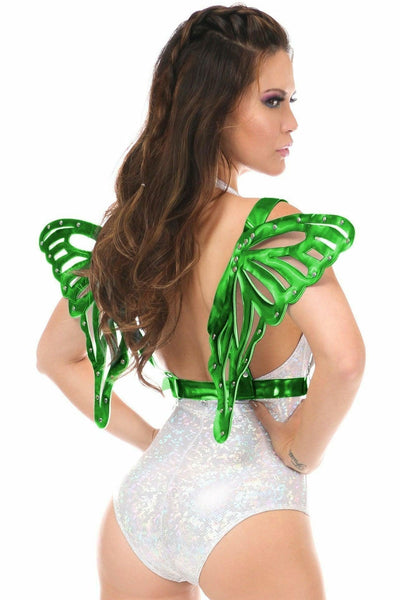Green Holo Large Butterfly Wing Body Harness - Daisy Corsets
