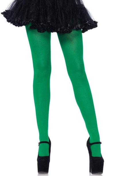 Green Nylon Spandex Plus Size Tights - AMIClubwear