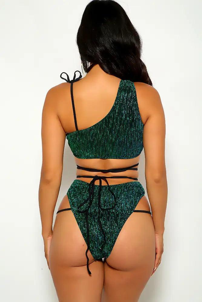 Green O-Ring Strappy Two Piece Swimsuit - AMIClubwear