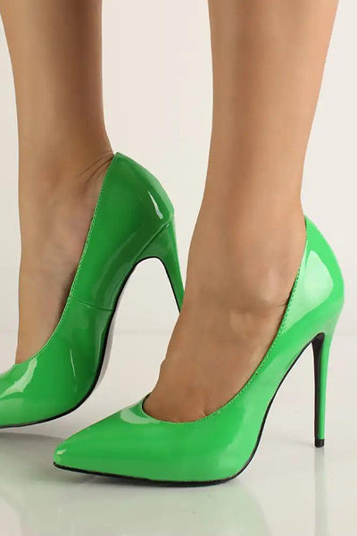 Green Pointy Toe High Heel Pumps - AMIClubwear