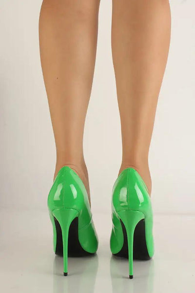 Green Pointy Toe High Heel Pumps - AMIClubwear
