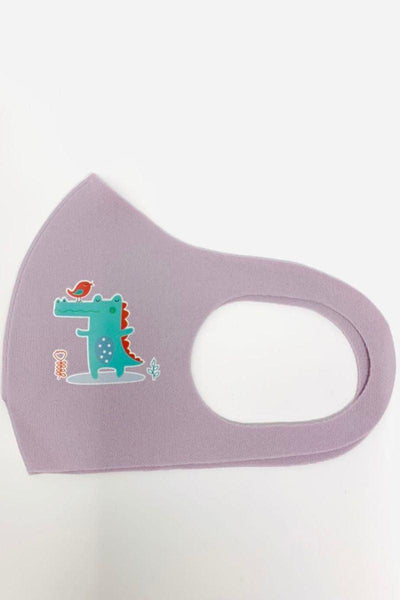 Grey Lacoste Crocodile Print Reusable Kids Face Mask 1 Piece - AMIClubwear