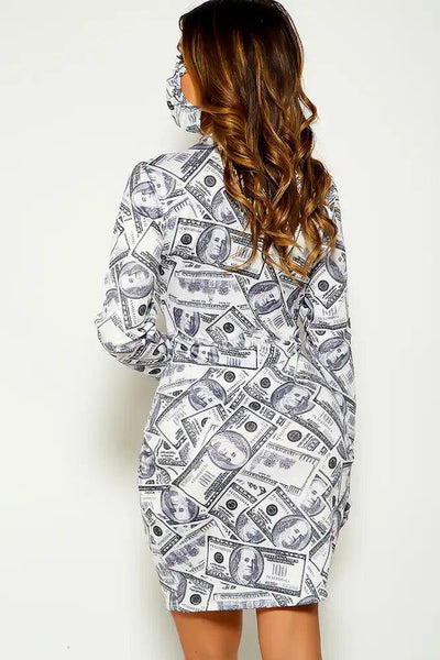 Grey Money Print 3 Piece Dress - AMIClubwear