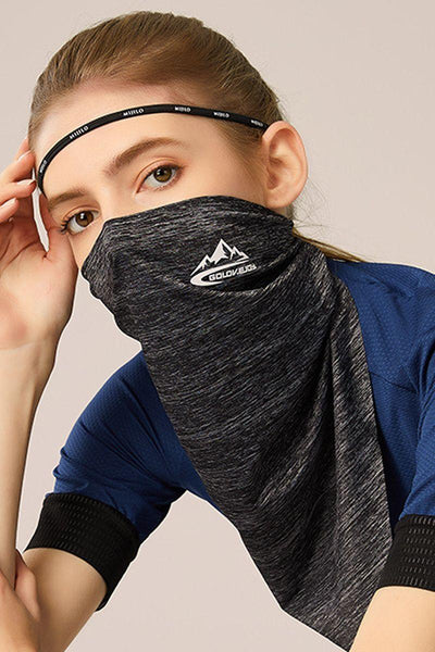 Grey Printed Bandanna Washable Face Neck Mask - AMIClubwear