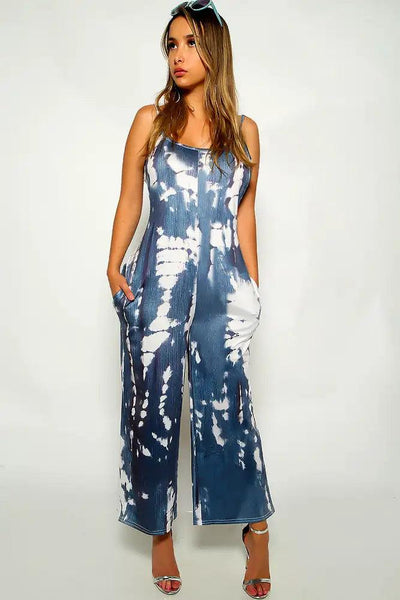 Grey Printed Sleeveless Jumpsuit - AMIClubwear