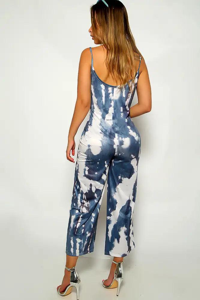 Grey Printed Sleeveless Jumpsuit - AMIClubwear