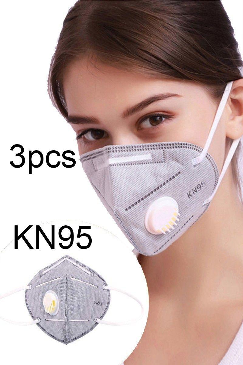 Grey White 5 Layer KN95 3 Piece Facemask - AMIClubwear