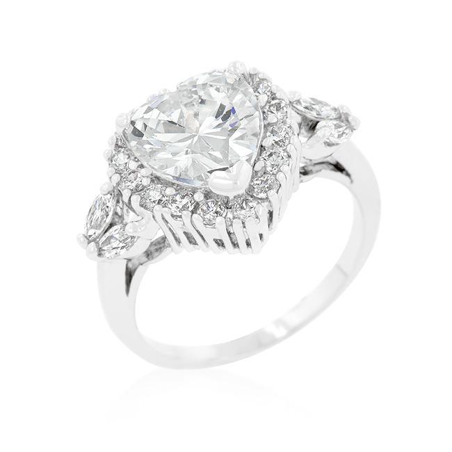 Heart Halo Engagement Ring - AMIClubwear