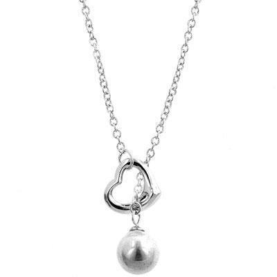 Heart Pearl Drop Necklace - AMIClubwear