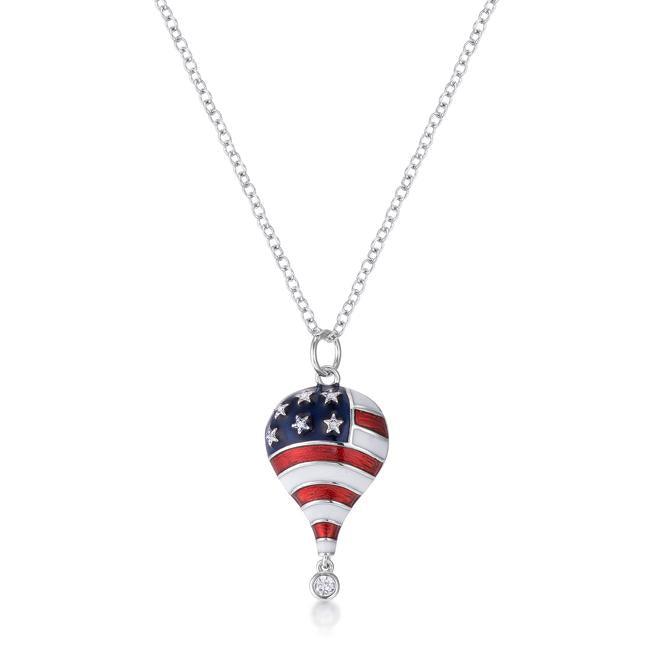 It will feel like an Independence Day celebration when you wear this rhodium-plated necklace. Rhodium is the metal that makes white gold shine but - AMIClubwear