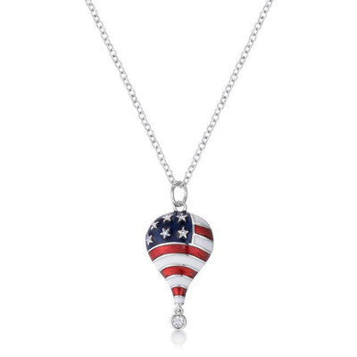 It will feel like an Independence Day celebration when you wear this rhodium-plated necklace. Rhodium is the metal that makes white gold shine but - AMIClubwear