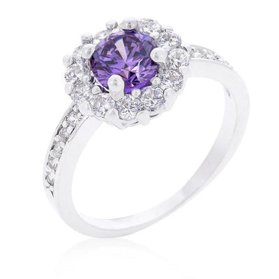 Lavender Halo Engagement Ring - AMIClubwear