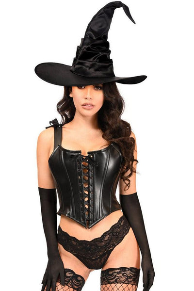 Lavish 3 PC Faux Leather Witch Corset Costume - AMIClubwear