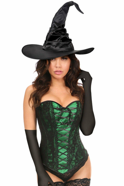 Lavish 3 PC Green Lace Witch Corset Costume - AMIClubwear