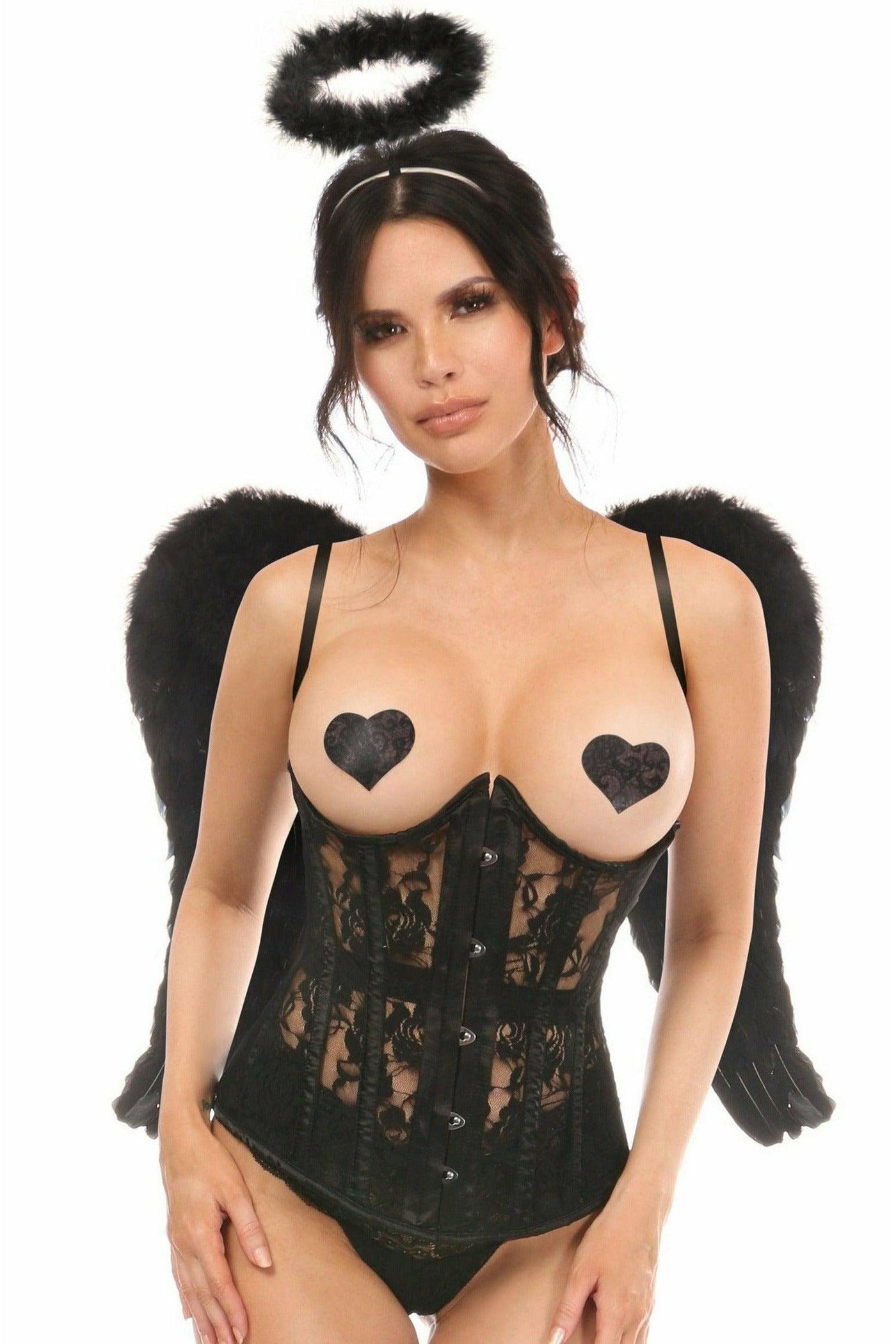 Lavish 3 PC Sexy Daring Dark Angel Corset Costume - Daisy Corsets