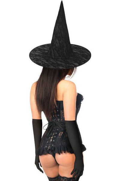 Lavish 3 PC Sheer Lace Witch Corset Costume - AMIClubwear