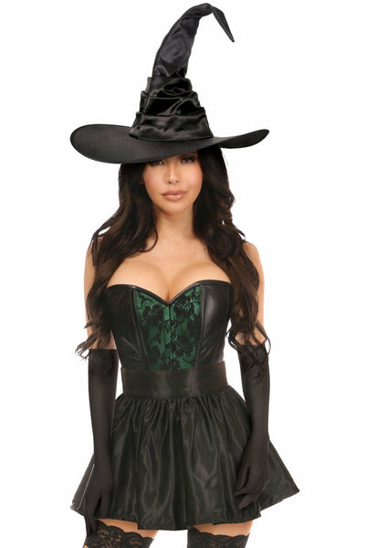 Lavish 4 PC Green Lace Witch Corset Costume - AMIClubwear