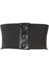 Lavish Black Brocade Corset Belt Cincher - AMIClubwear