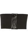 Lavish Black Faux Leather Corset Belt Cincher - AMIClubwear