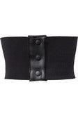 Lavish Black Patent PVC Corset Belt Cincher - AMIClubwear