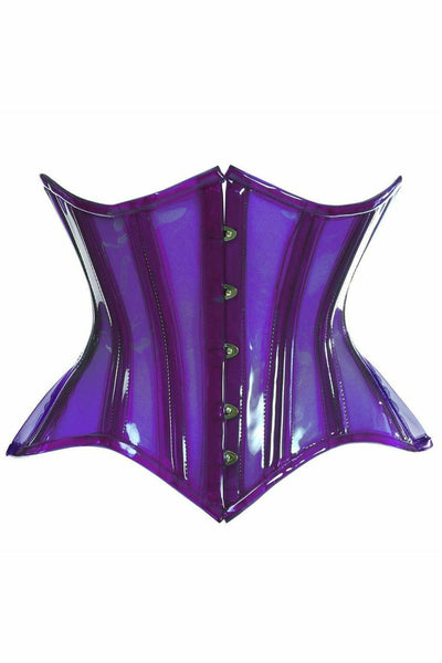 Lavish Purple Clear Curvy Underbust Waist Cincher Corset - AMIClubwear
