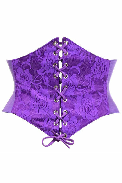 Lavish Purple Lace Corset Belt Cincher - AMIClubwear