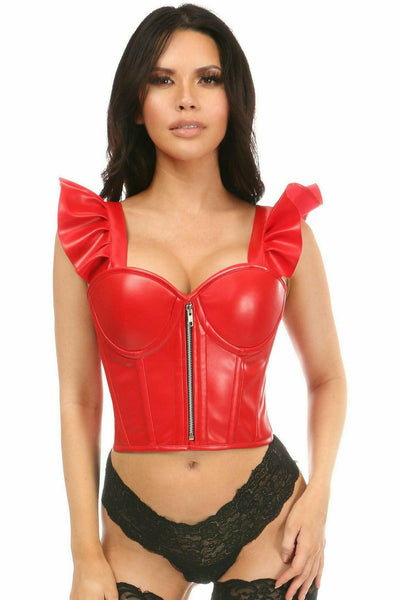 Lavish Red Sheer Lace Underwire Open Cup Underbust Corset