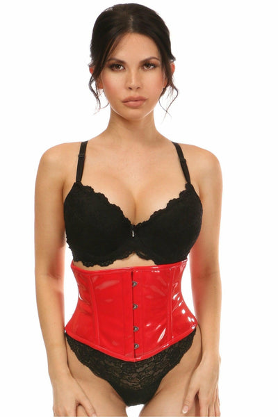 Lavish Red Sheer Lace Underwire Open Cup Underbust Corset